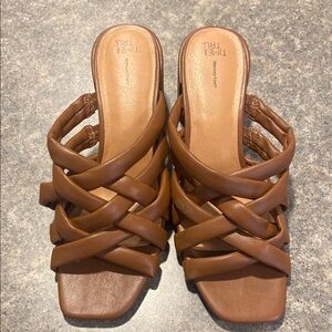 Time and Tru Tan Braided Mules